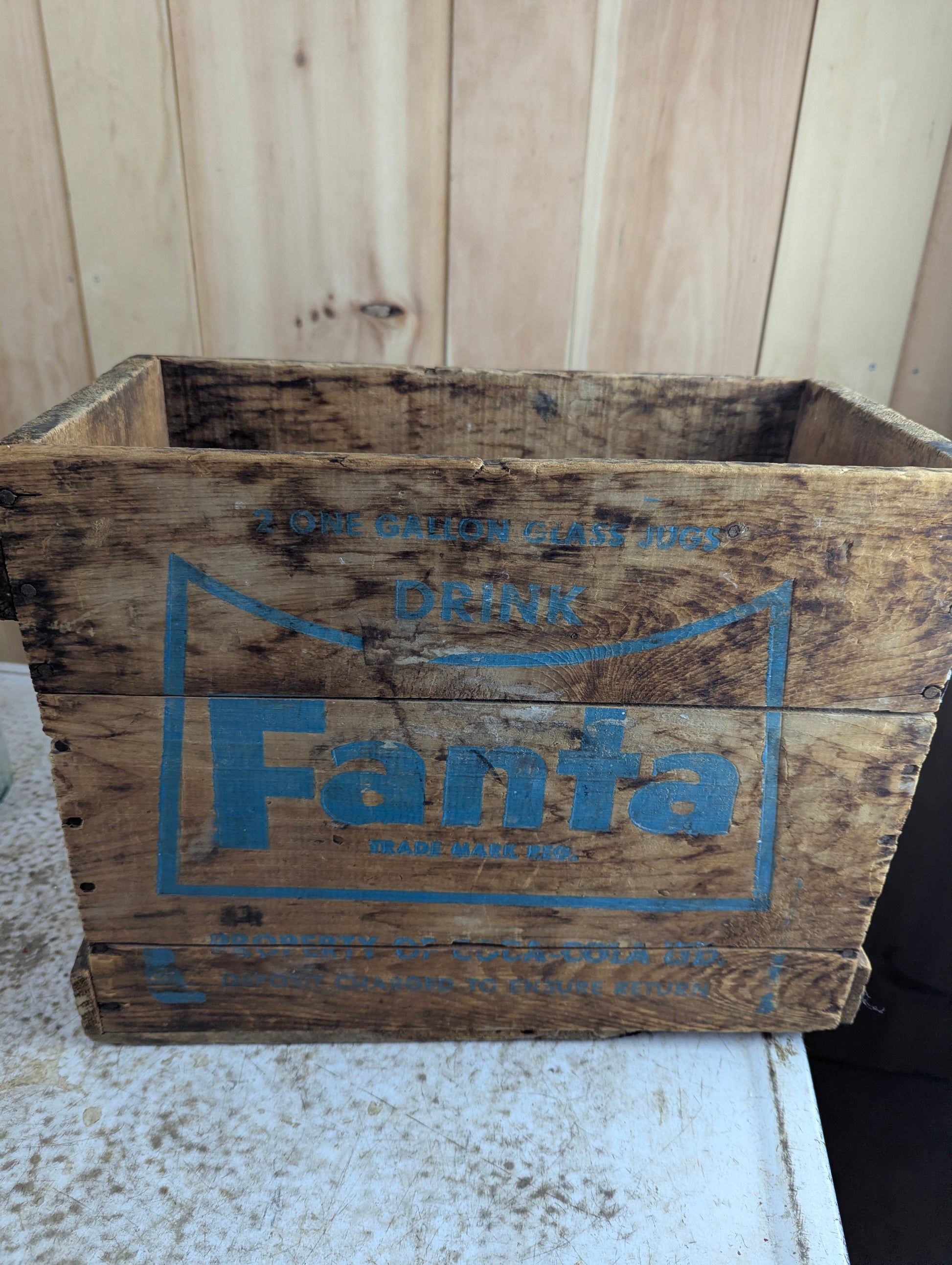Vintage Fanta Gallon Jug Wood Crate - view 3