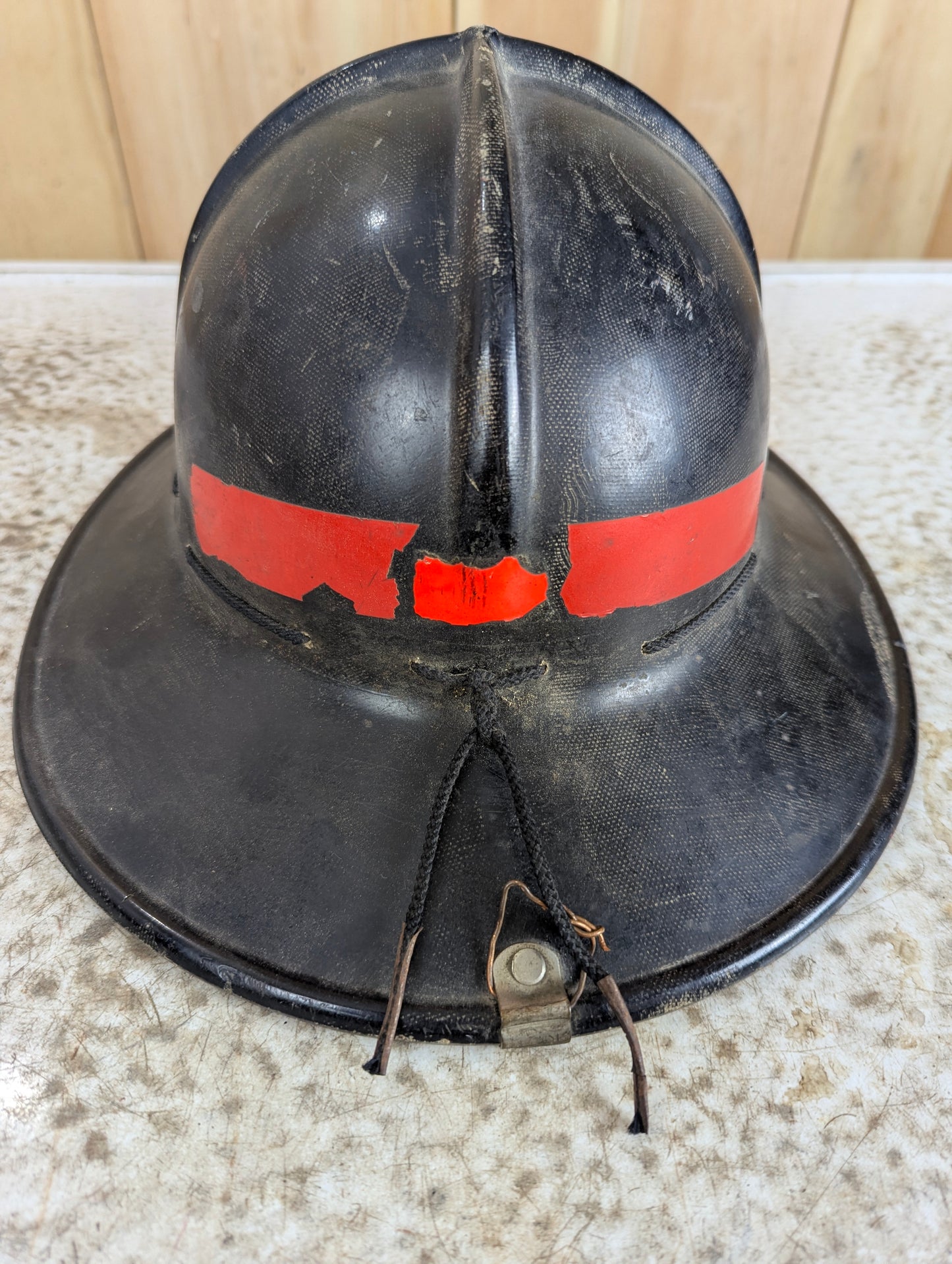 Vintage Fibreglass Firefighter Helmet - view 2