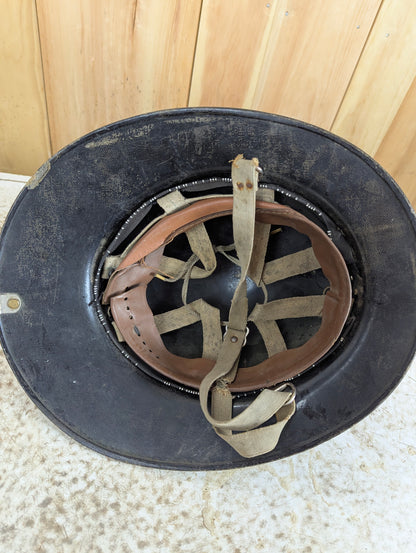 Vintage Fibreglass Firefighter Helmet - view 4
