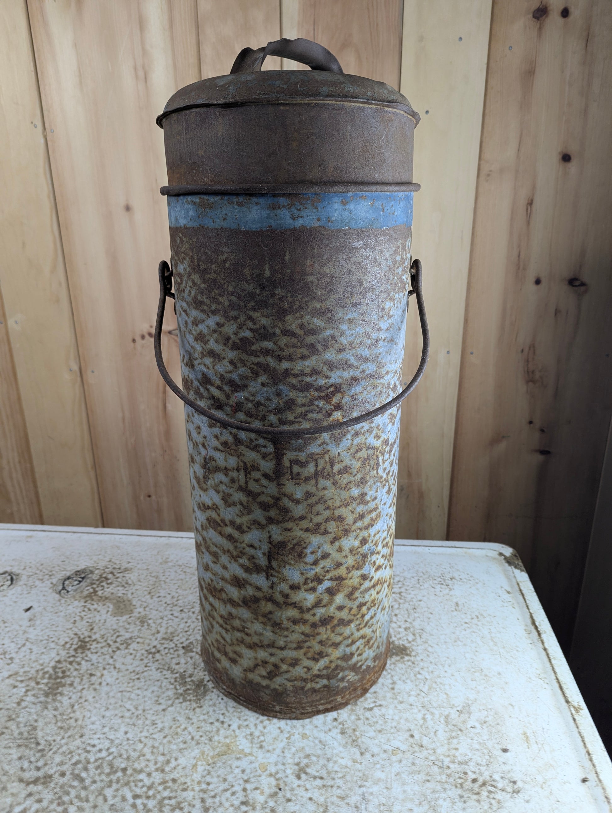 Vintage Galvanised Dairy Cream Can