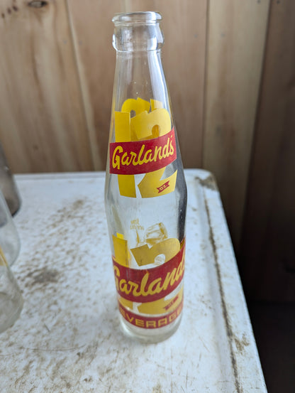 Vintage Garland Beverages North Bay 12oz Clear Glass ACL Soda Bottle