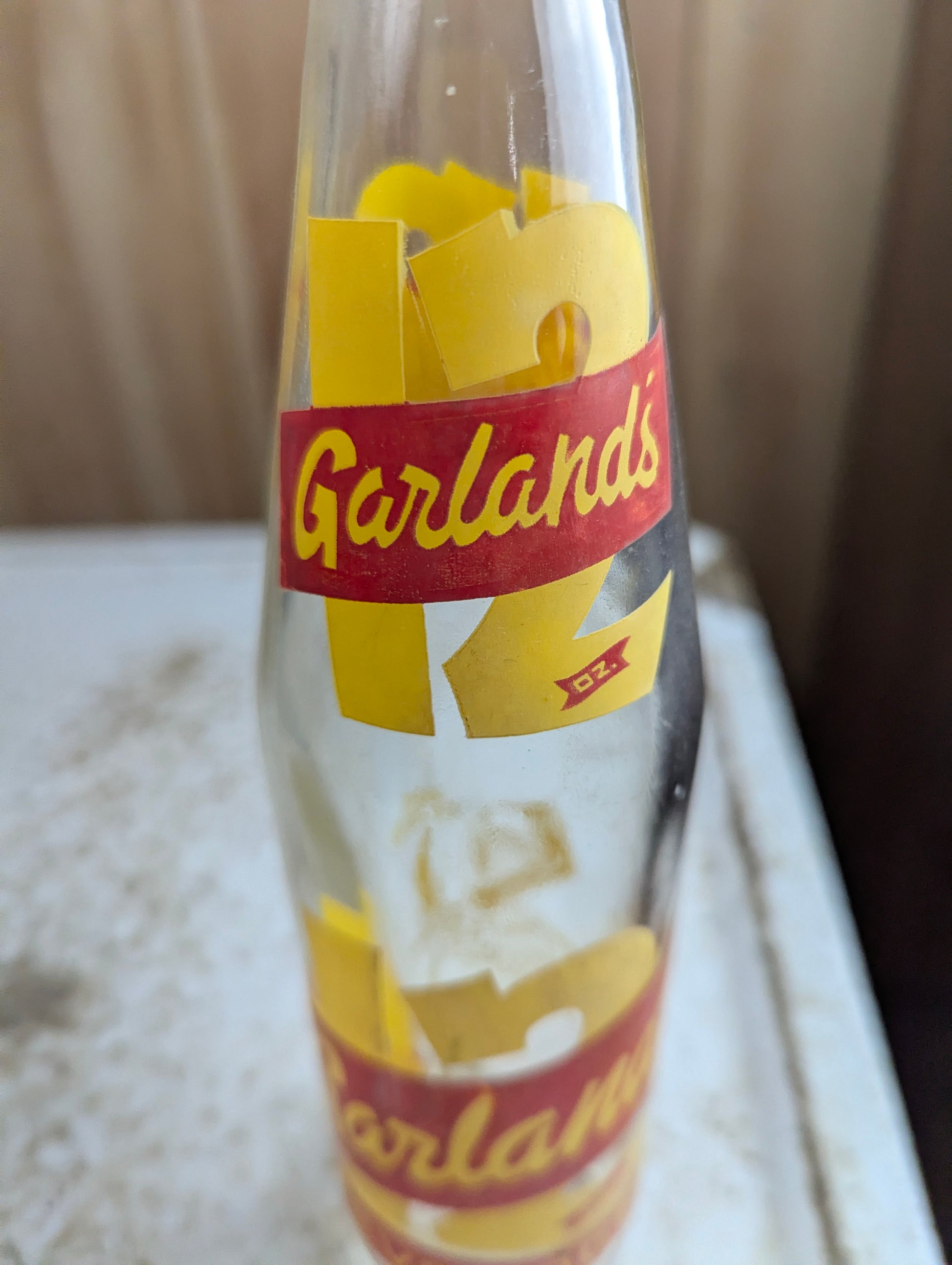 Vintage Garland Beverages North Bay 12oz Clear Glass ACL Soda Bottle - view 3