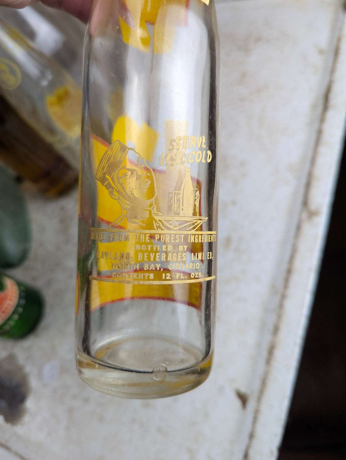 Vintage Garland Beverages North Bay 12oz Clear Glass ACL Soda Bottle - view 5