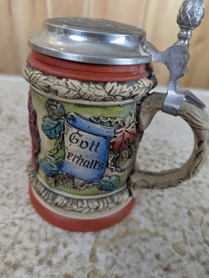 Vintage German Beer Stein with Metal Lid - view 3