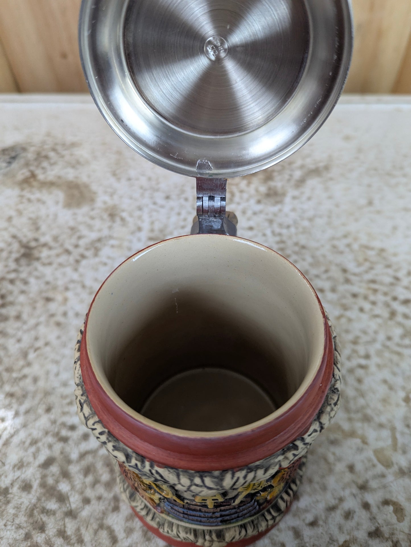 Vintage German Beer Stein with Metal Lid - view 5