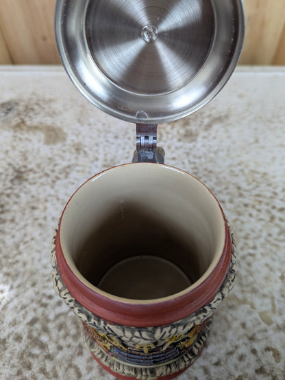 Vintage German Beer Stein with Metal Lid - view 5
