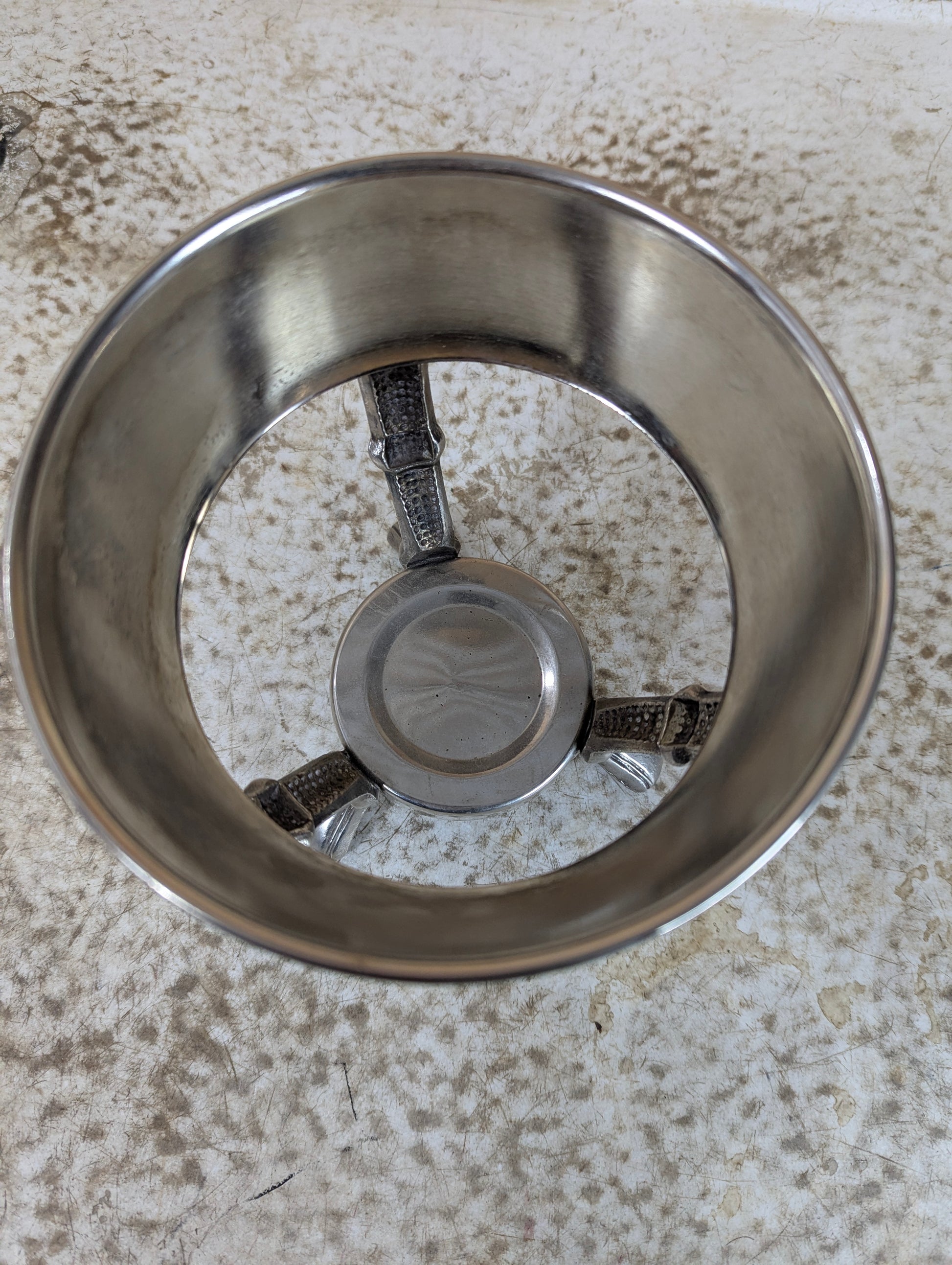 Vintage Glass Silverplate Carafe with Footed Stand - view 5