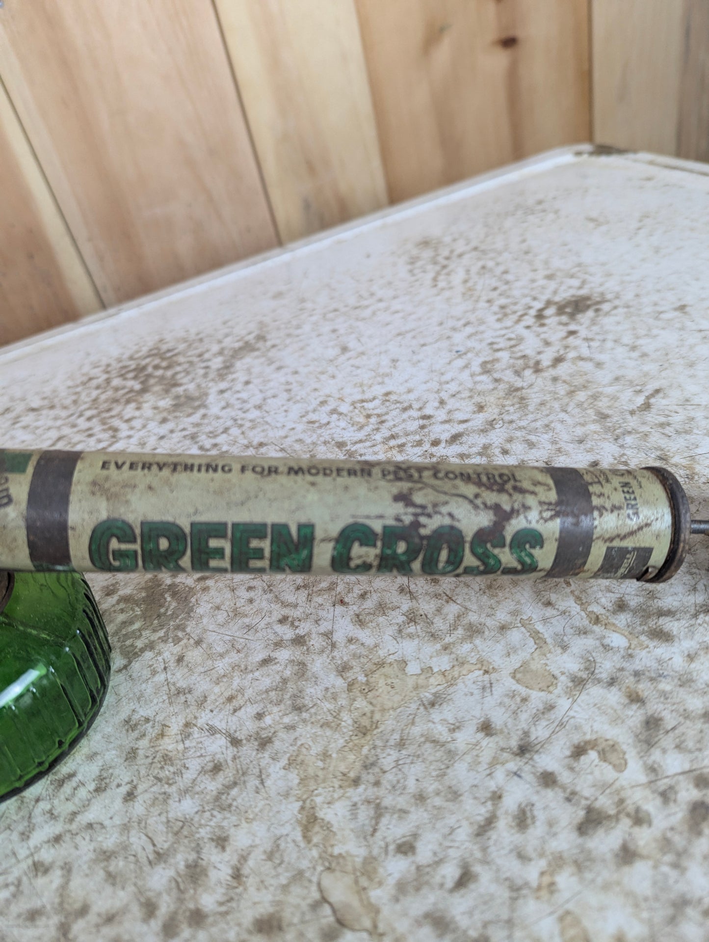 Vintage Green Cross Insecticide Sprayer - view 3