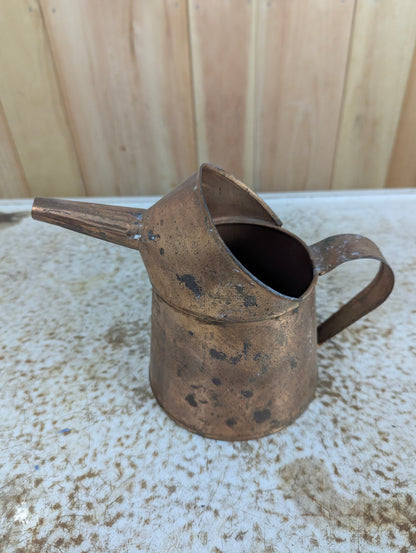 Vintage GSW Copper Quart Oil Can with Spout - view 2