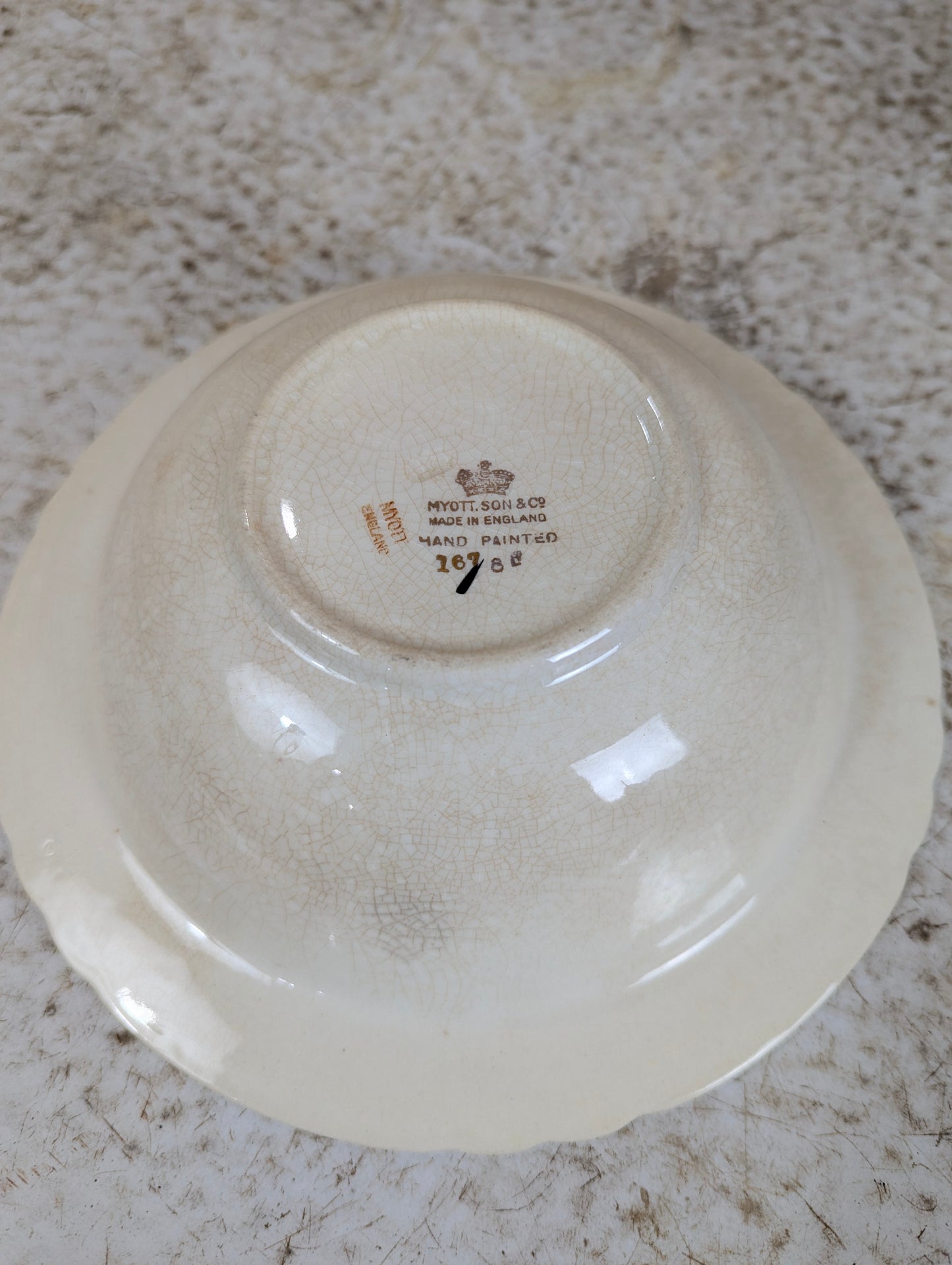 Vintage Hand Painted Myott & Son Bowl - view 4