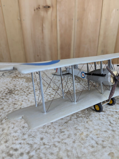 Vintage Handcarved Wood Vickers Vimy WW1 Airplane Model - view 3