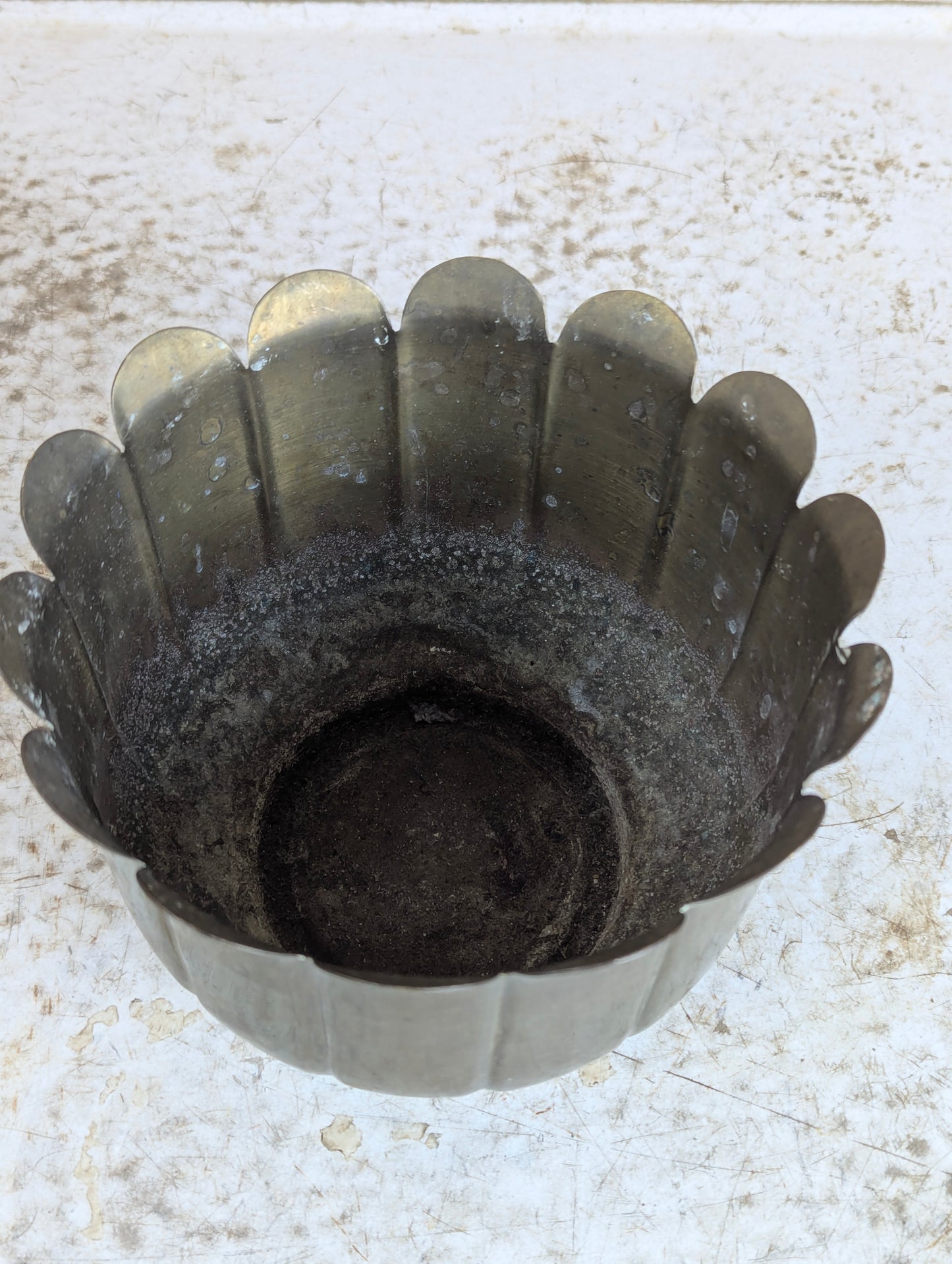 Vintage Handcrafted Indian Brass Flower Pot - view 2