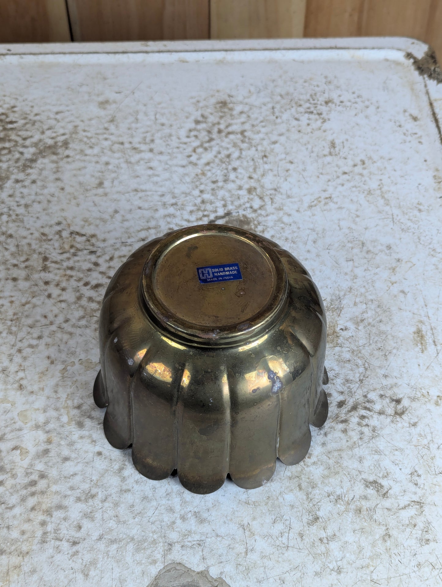 Vintage Handcrafted Indian Brass Flower Pot - view 3
