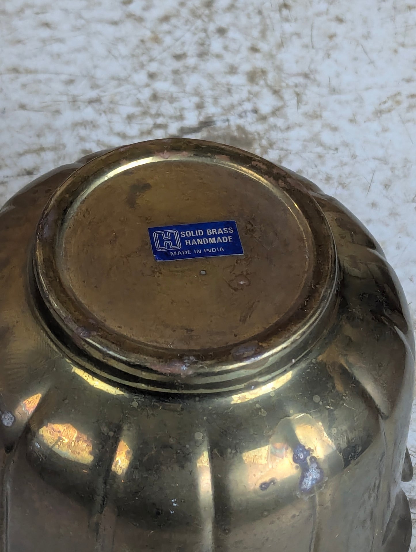 Vintage Handcrafted Indian Brass Flower Pot - view 4