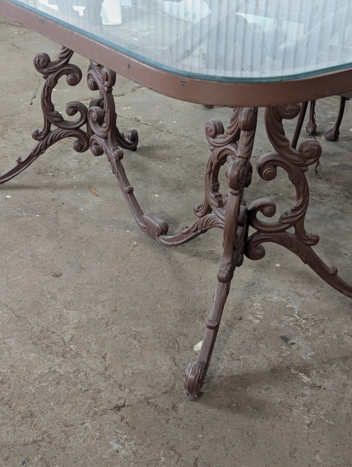 Vintage Hauser Hollywood Regency Patio Glass Topped Table with 6 Chairs - view 6