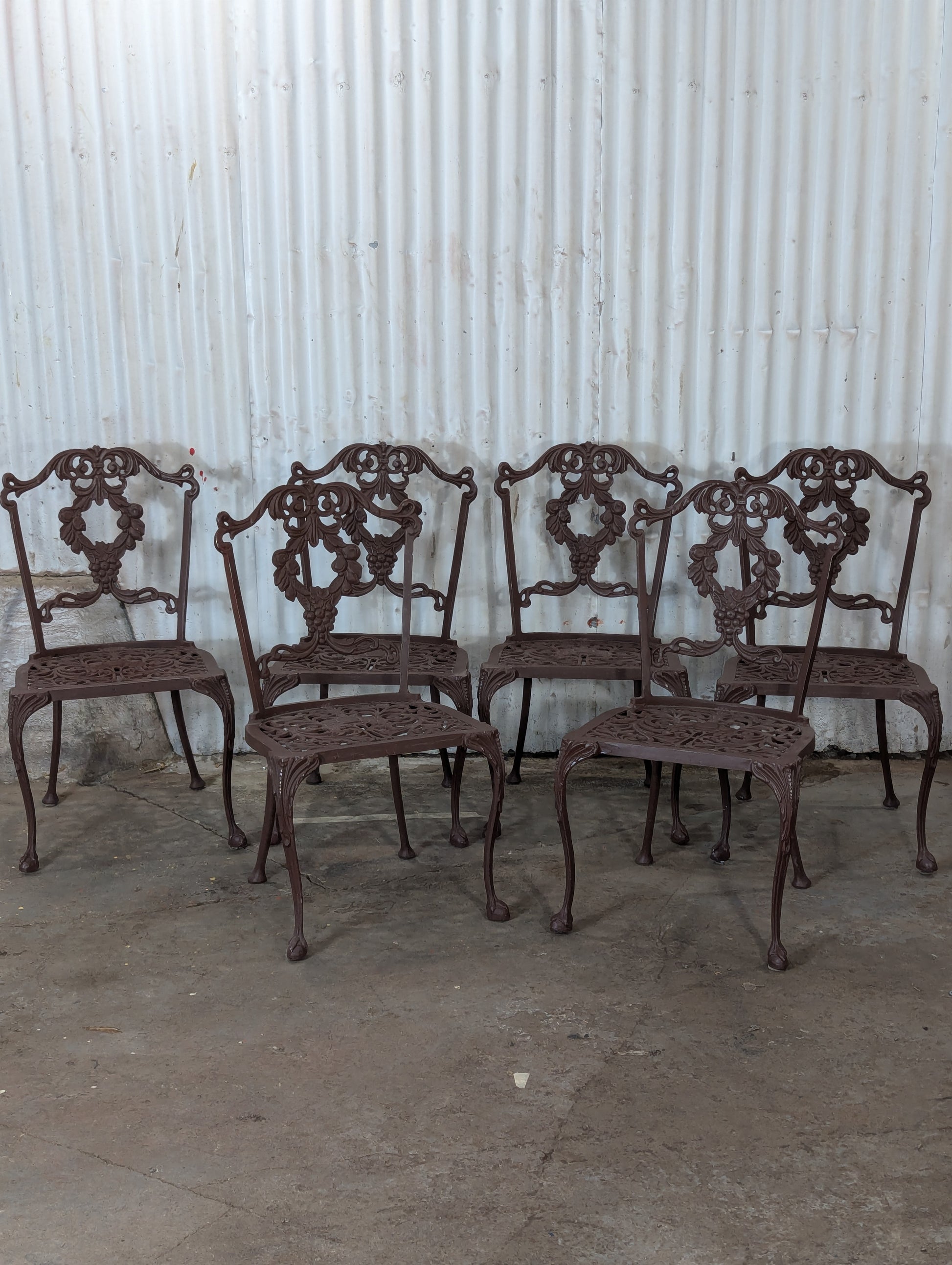 Vintage Hauser Hollywood Regency Patio Glass Topped Table with 6 Chairs - view 8