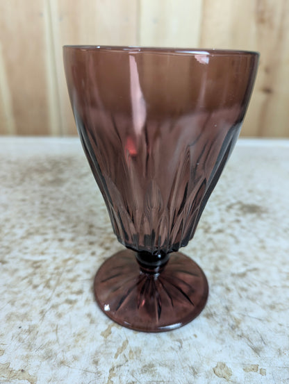 Vintage Hazel Atlas Moroccan Amethyst Footed Glass Goblet - view 2