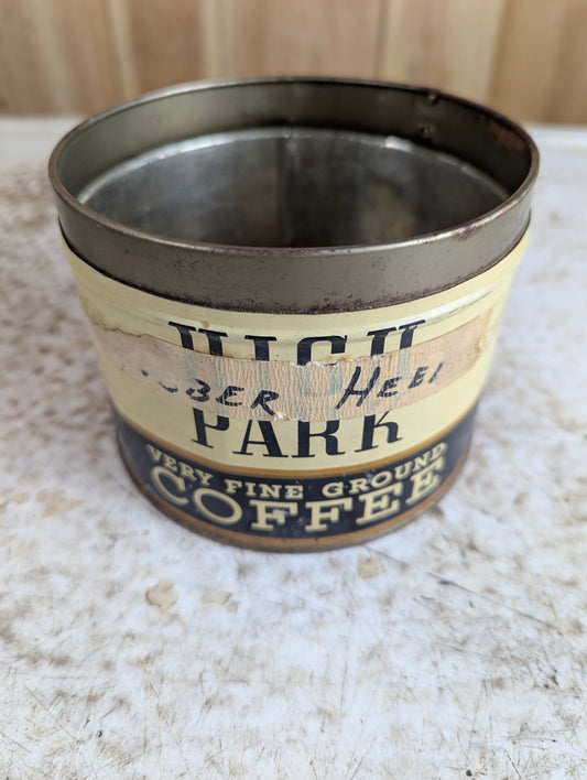 Vintage High Park Very Fine Ground Coffee Tin