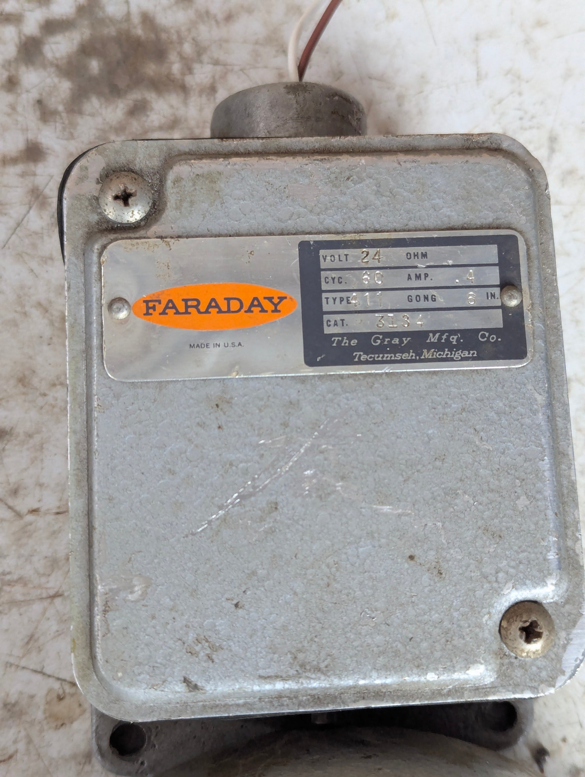 Vintage Industrial Faraday Alarm Bell - view 2