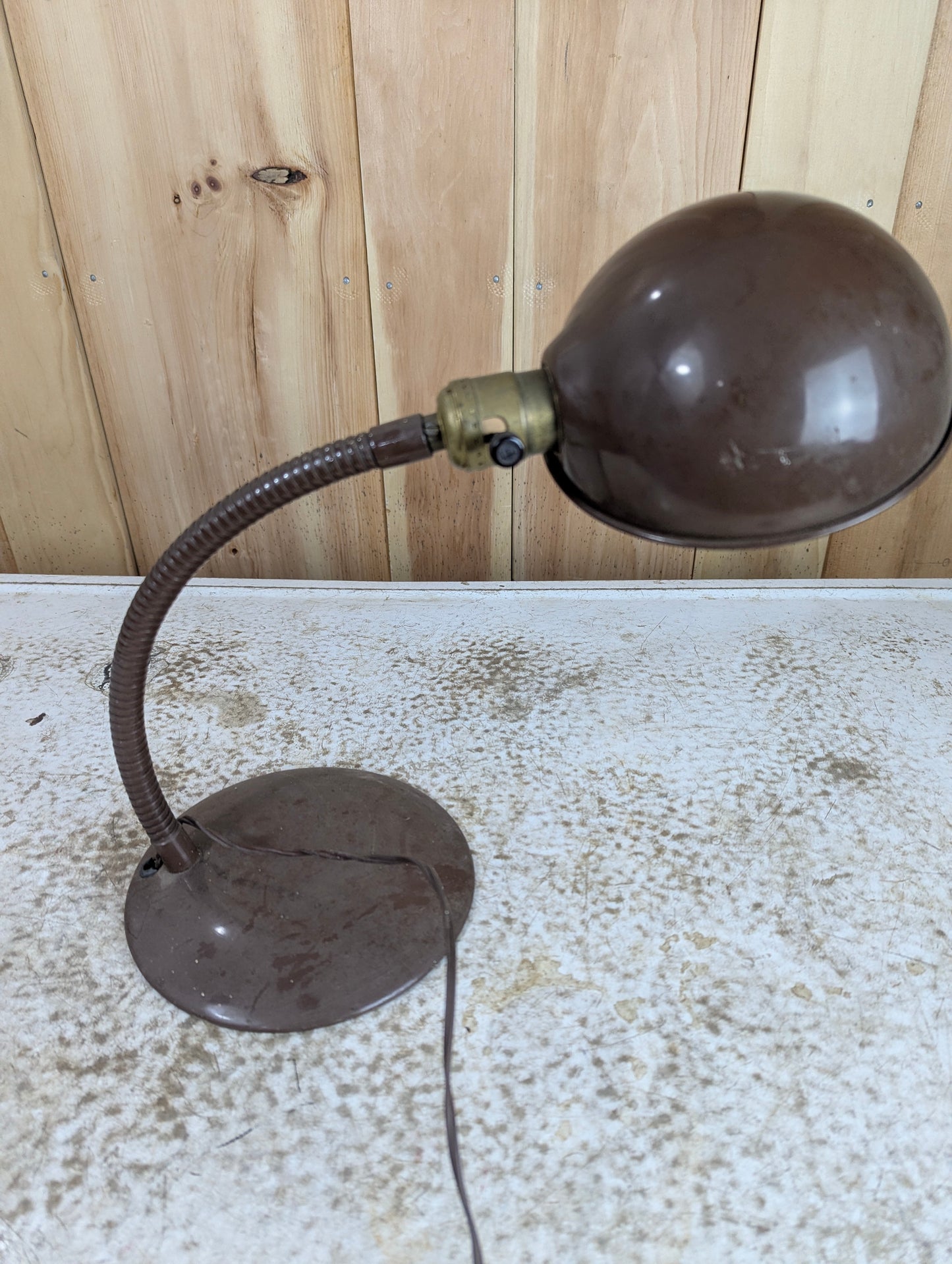Vintage Industrial Metal Goose Neck Desk Lamp - view 2