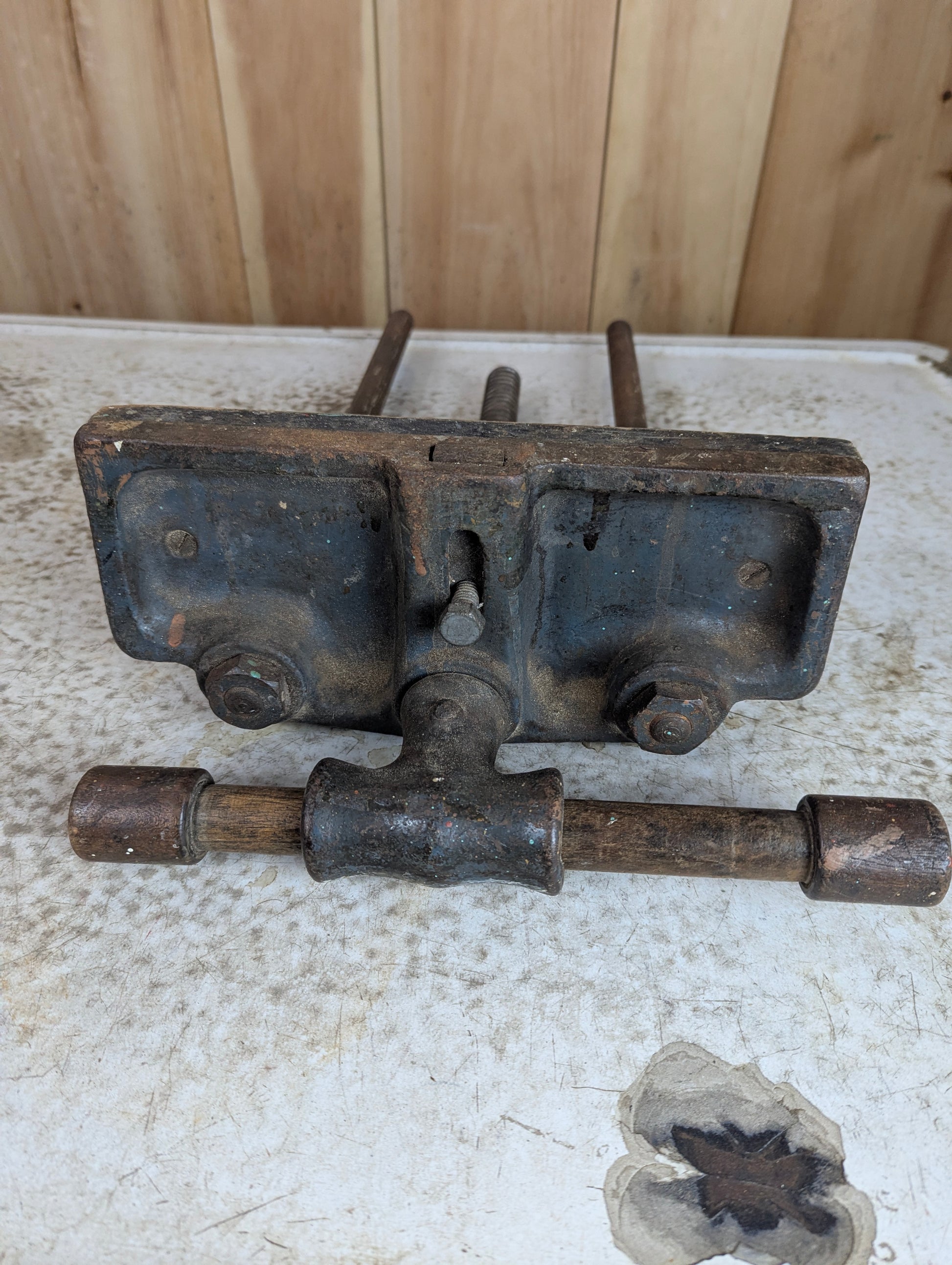 Vintage Industrial Woodworking 10" Bench Vice Cast Iron Under Mount - view 2