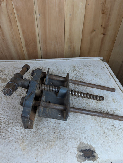 Vintage Industrial Woodworking 10" Bench Vice Cast Iron Under Mount - view 3
