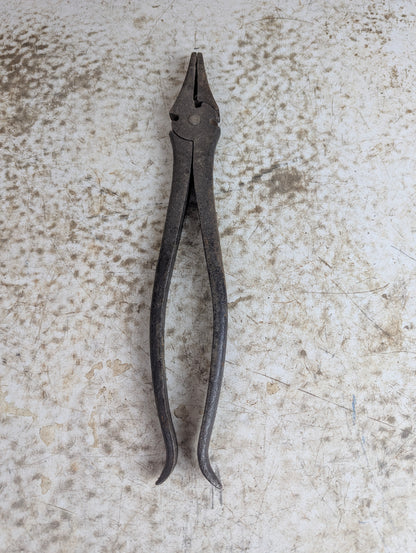Vintage J.M. King 12" Button Pattern Fencing Lineman Pliers