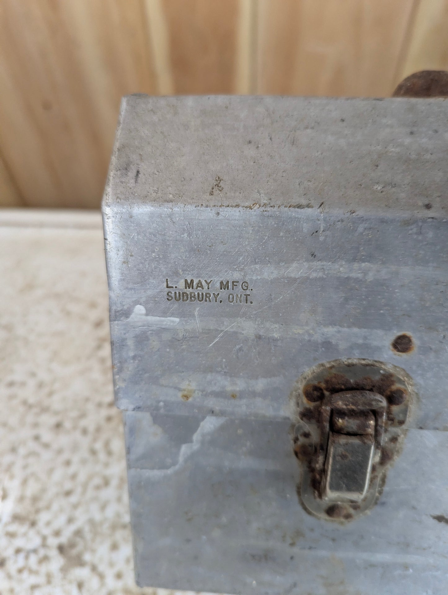 Vintage L. May Sudbury 14" Aluminum Miner's Lunch Box - view 2