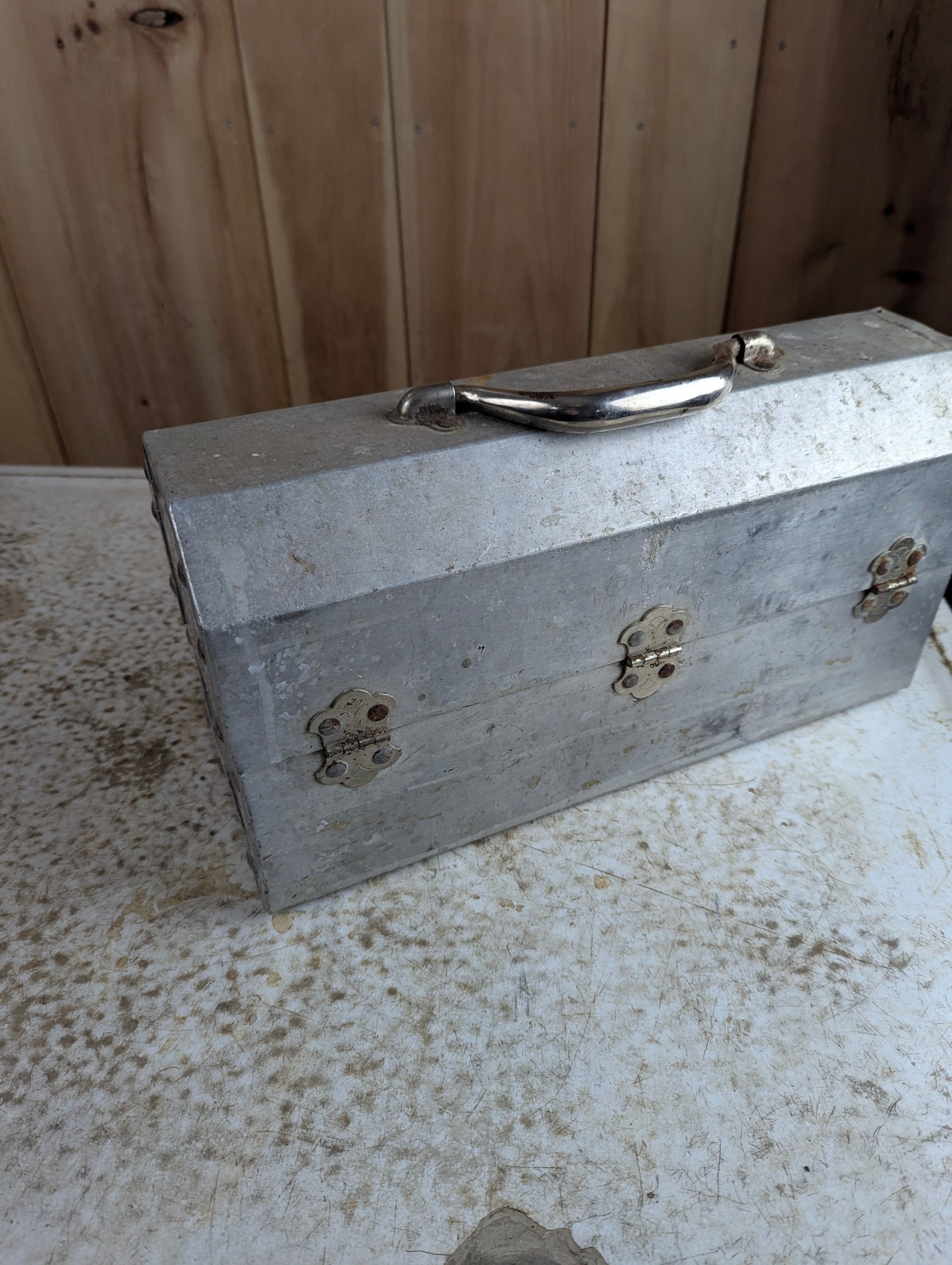 Vintage L. May Sudbury 14" Aluminum Miner's Lunch Box - view 4