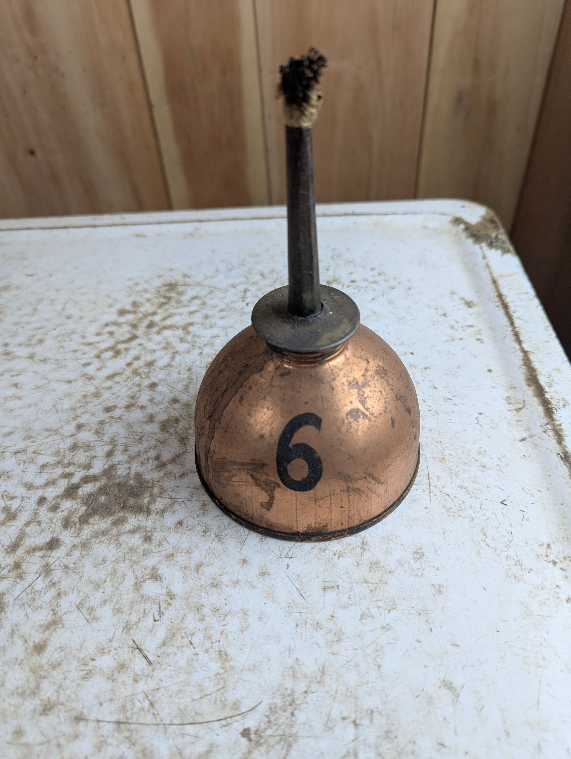Vintage Large Copper Thumb Oiler