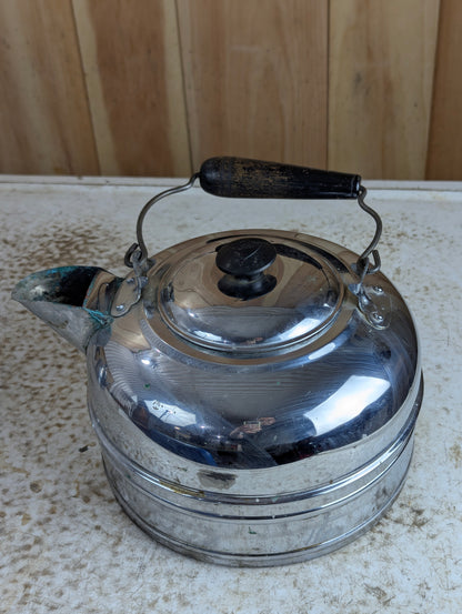 Vintage Large GSW Chrome-Plated Copper Kettle