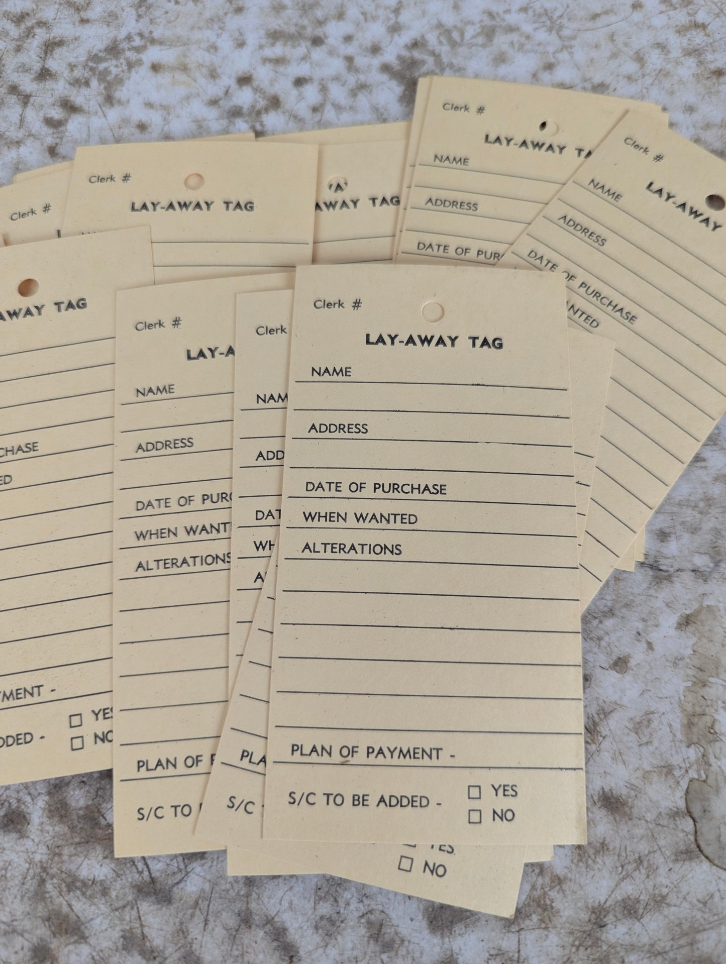 Vintage Lay-A-Way Tags -New Old Stock