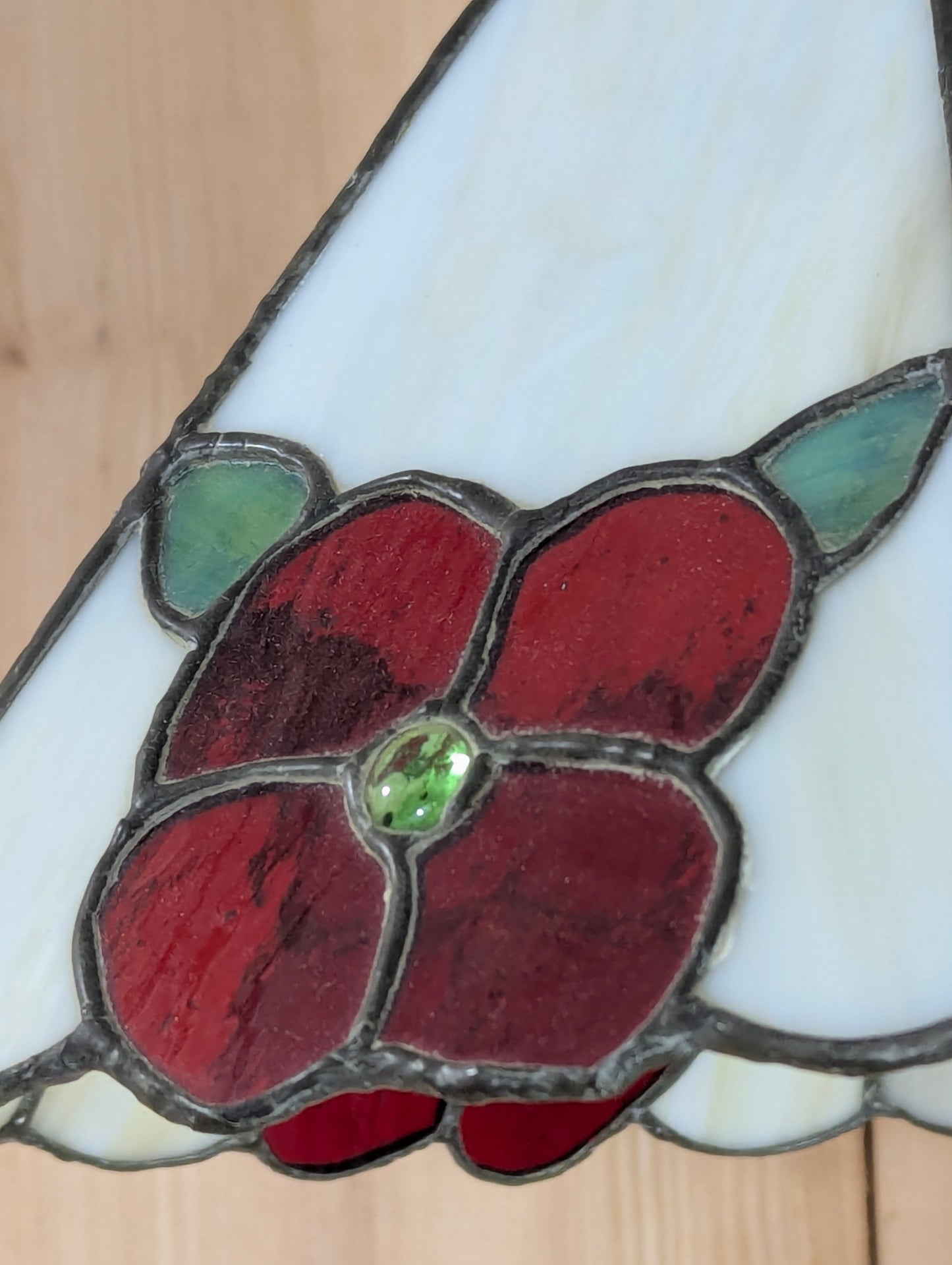 Vintage Leaded Slag Glass Pendant Light - view 2
