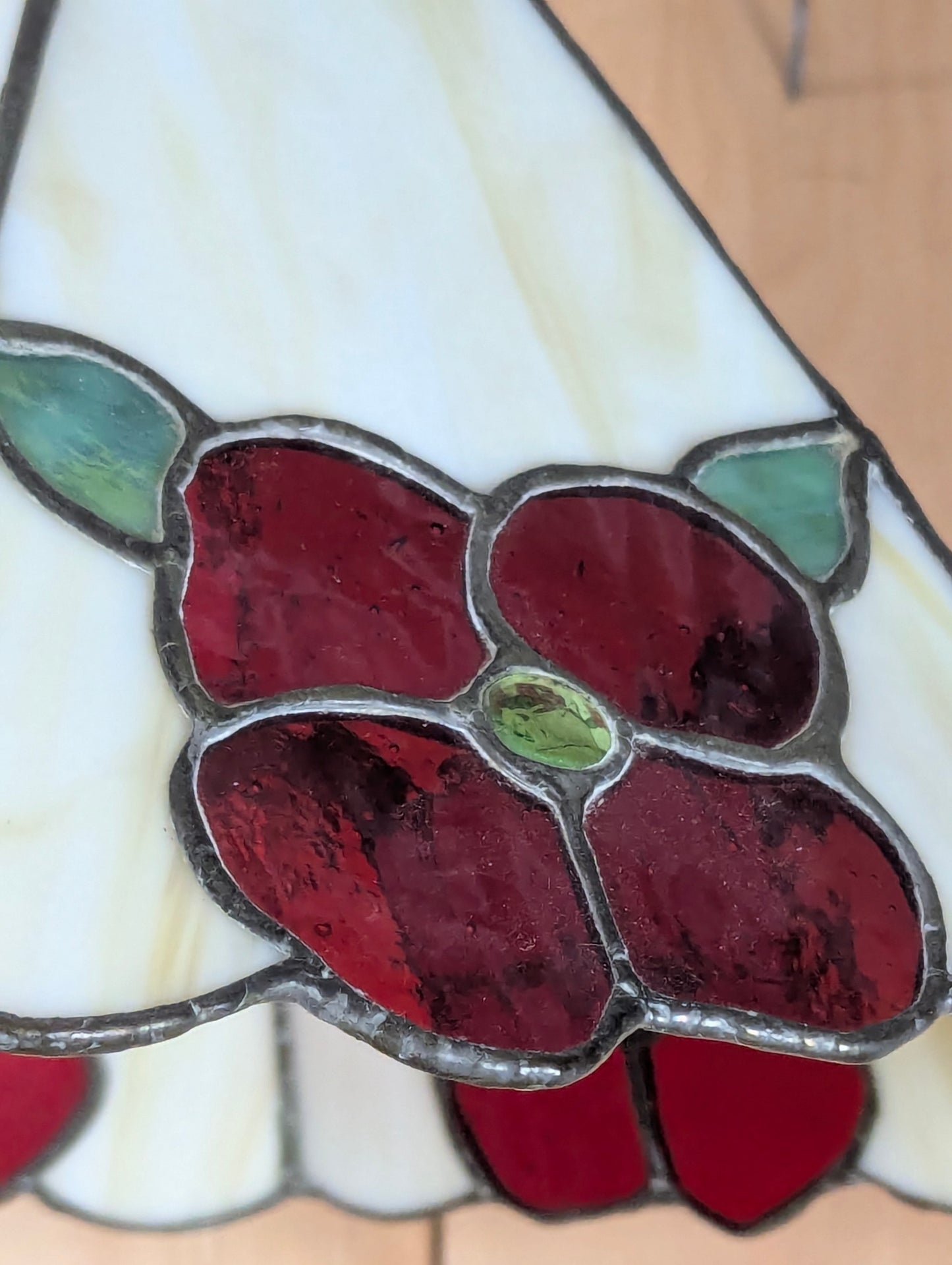 Vintage Leaded Slag Glass Pendant Light - view 3