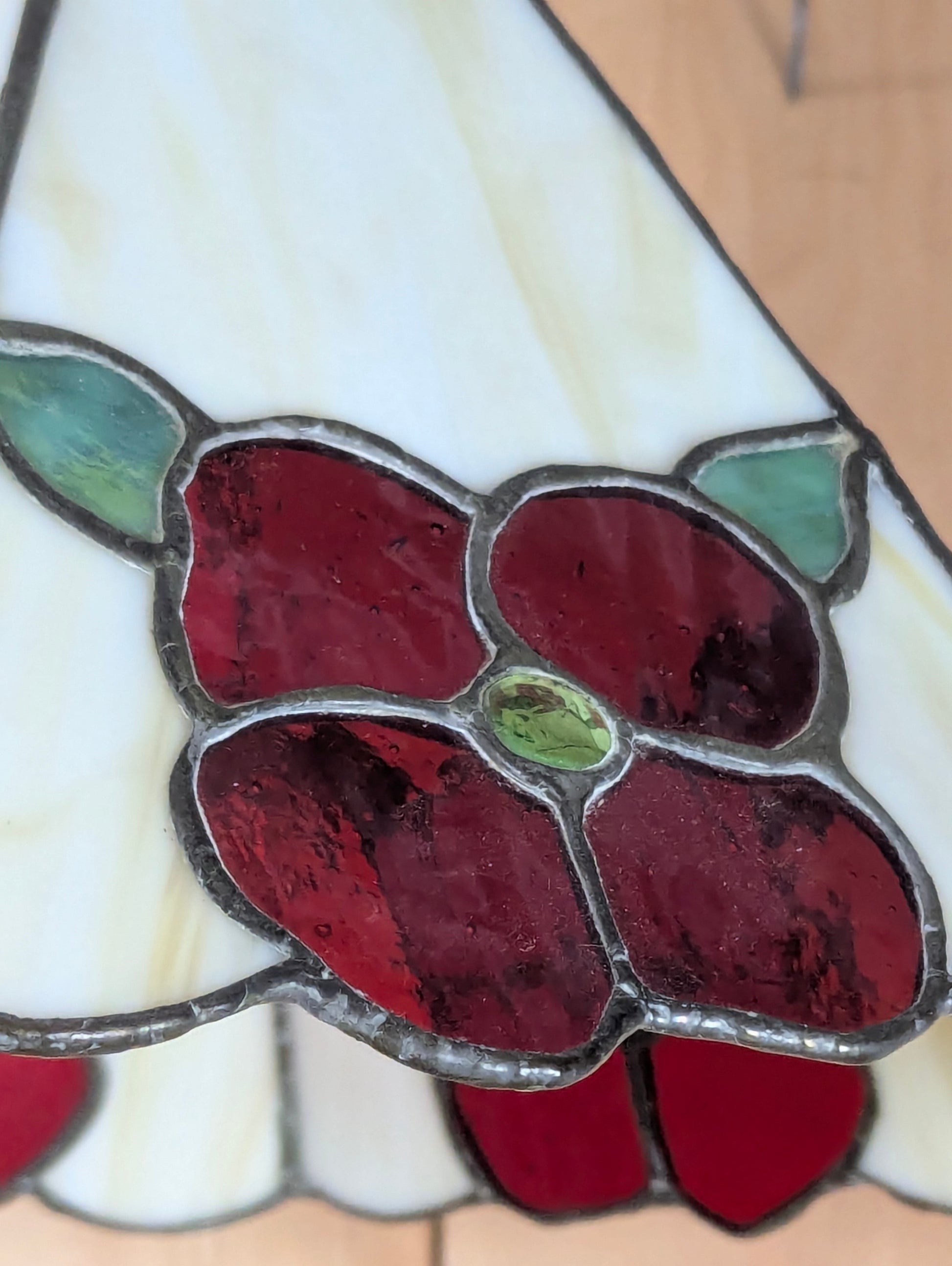 Vintage Leaded Slag Glass Pendant Light - view 3