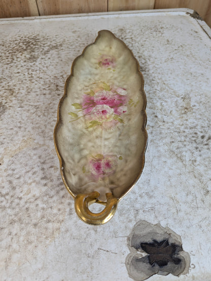 Vintage Leaf Shaped Royal Debon Relish Dish