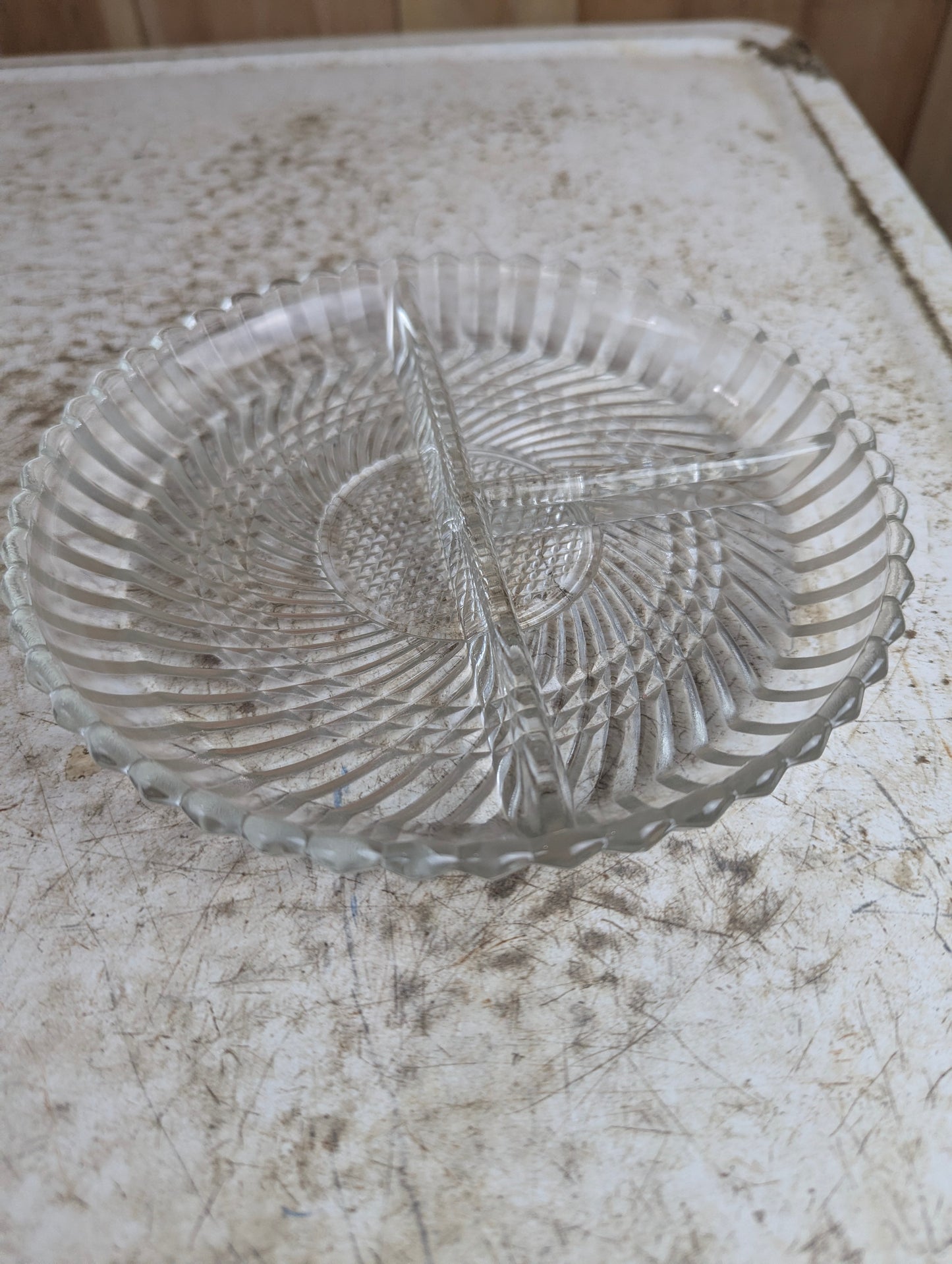 Vintage Libbey Textured Swirl Divided Relish Dish - view 2