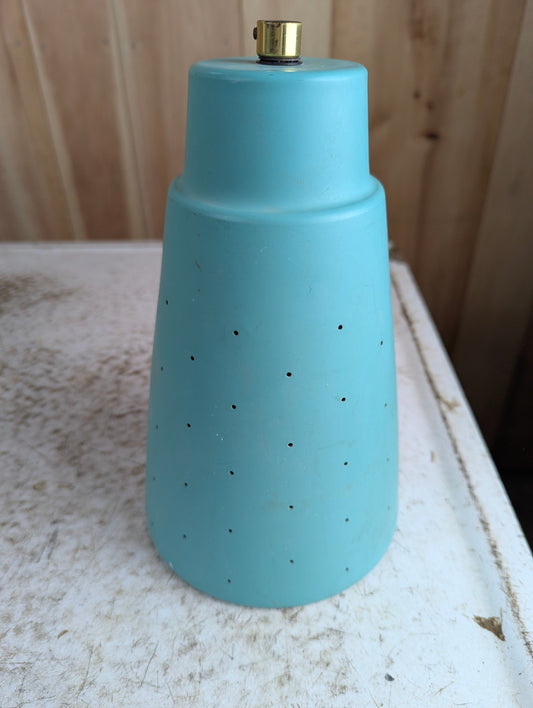 Vintage Light Blue Conical Pinhole Pendant Shade