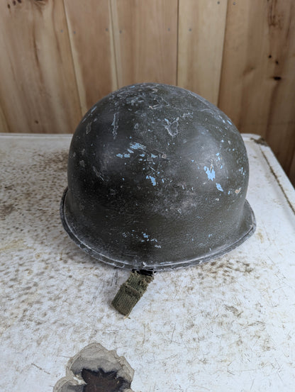 Vintage M1 Military Helmet with Side Straps - view 2