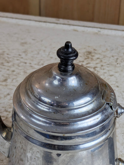Vintage Manning Bowman Nickel Plated Wood Handle Teapot - view 2