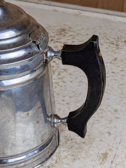 Vintage Manning Bowman Nickel Plated Wood Handle Teapot - view 3