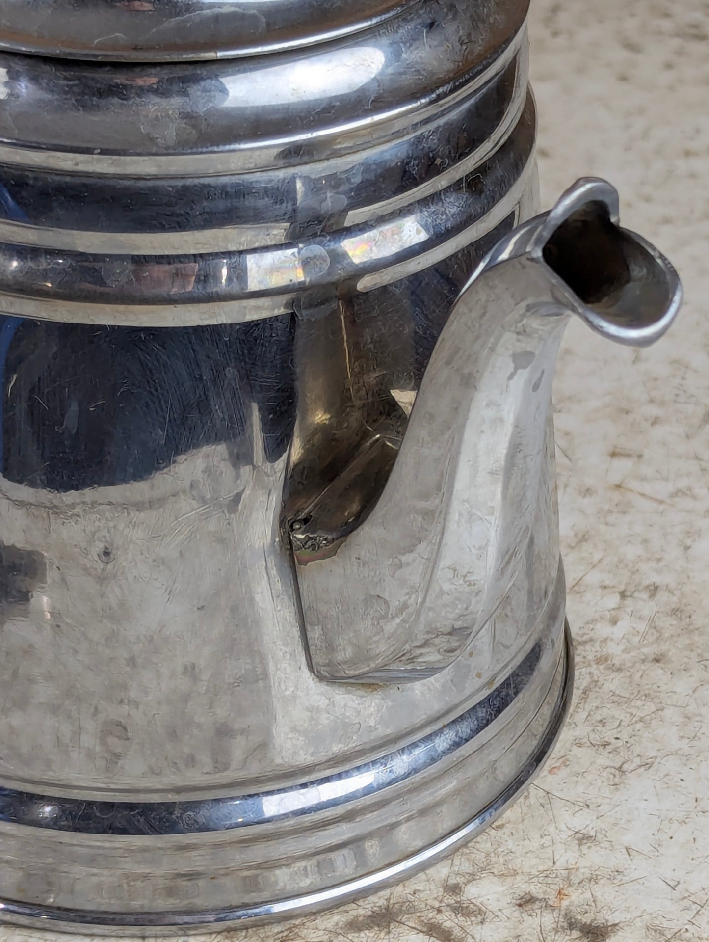 Vintage Manning Bowman Nickel Plated Wood Handle Teapot - view 4