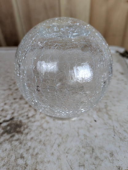 Vintage MCM 5" Crackle Glass Globe Shade