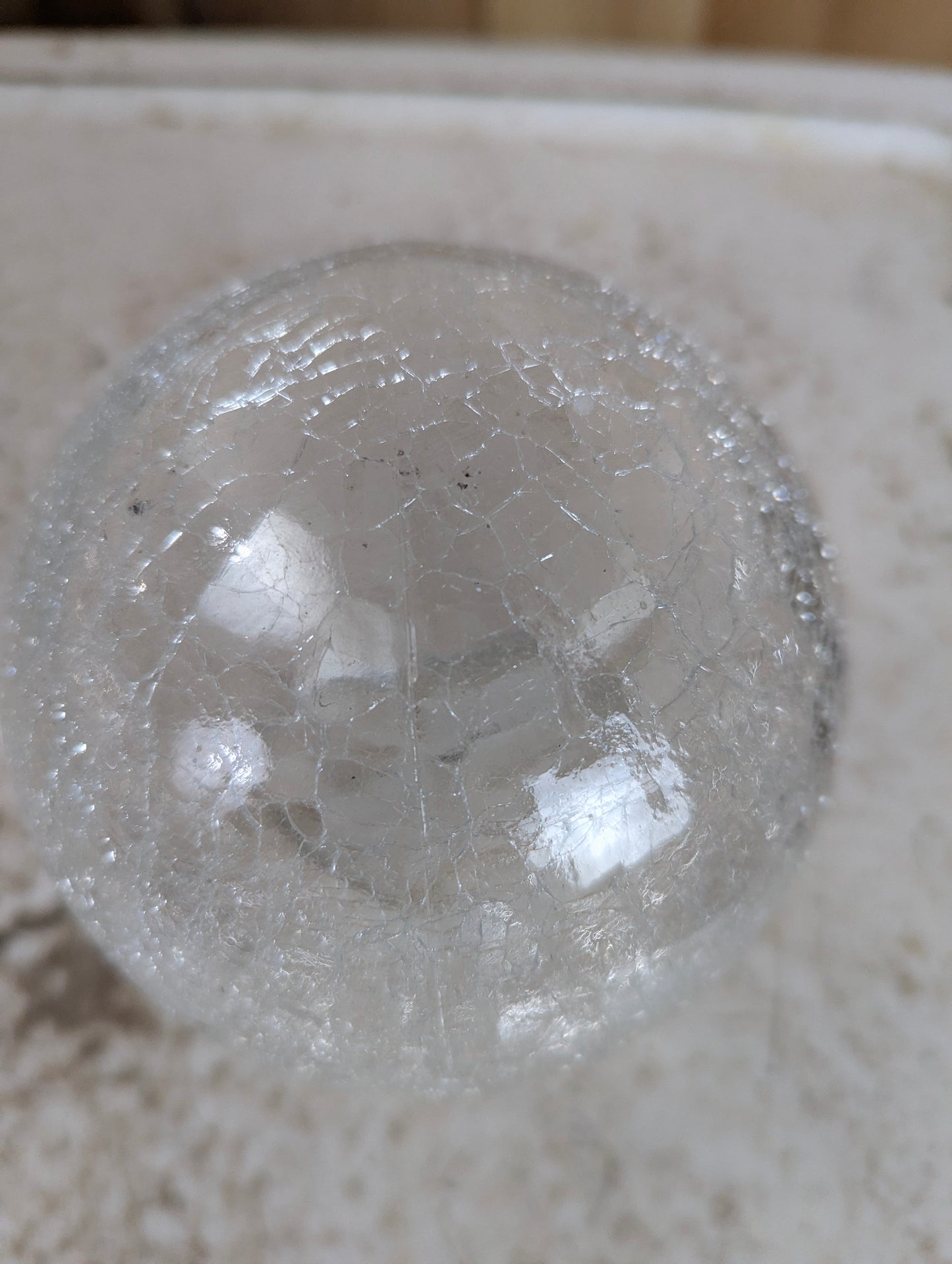 Vintage MCM 5" Crackle Glass Globe Shade - view 2