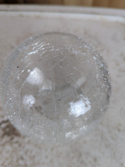 Vintage MCM 5" Crackle Glass Globe Shade - view 2