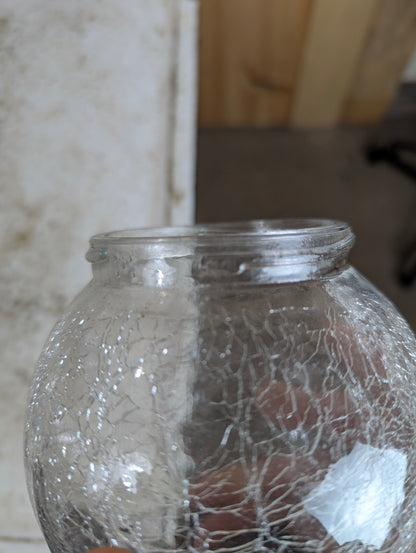 Vintage MCM 5" Crackle Glass Globe Shade - view 3