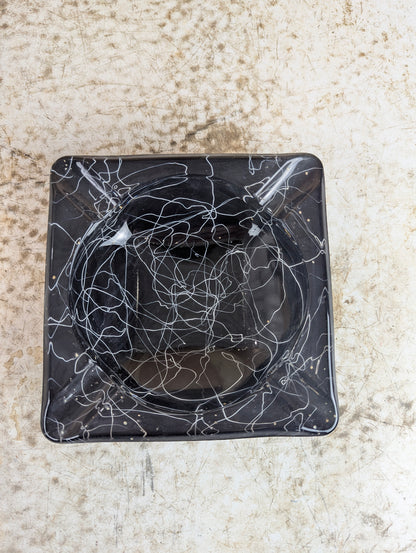 Vintage MCM Atomic Spaghetti Glass Ashtray - view 2