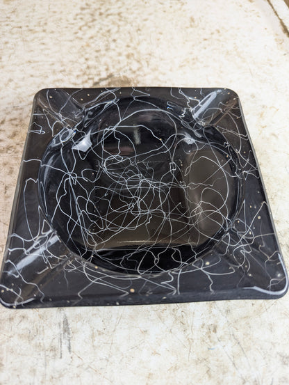 Vintage MCM Atomic Spaghetti Glass Ashtray - view 3