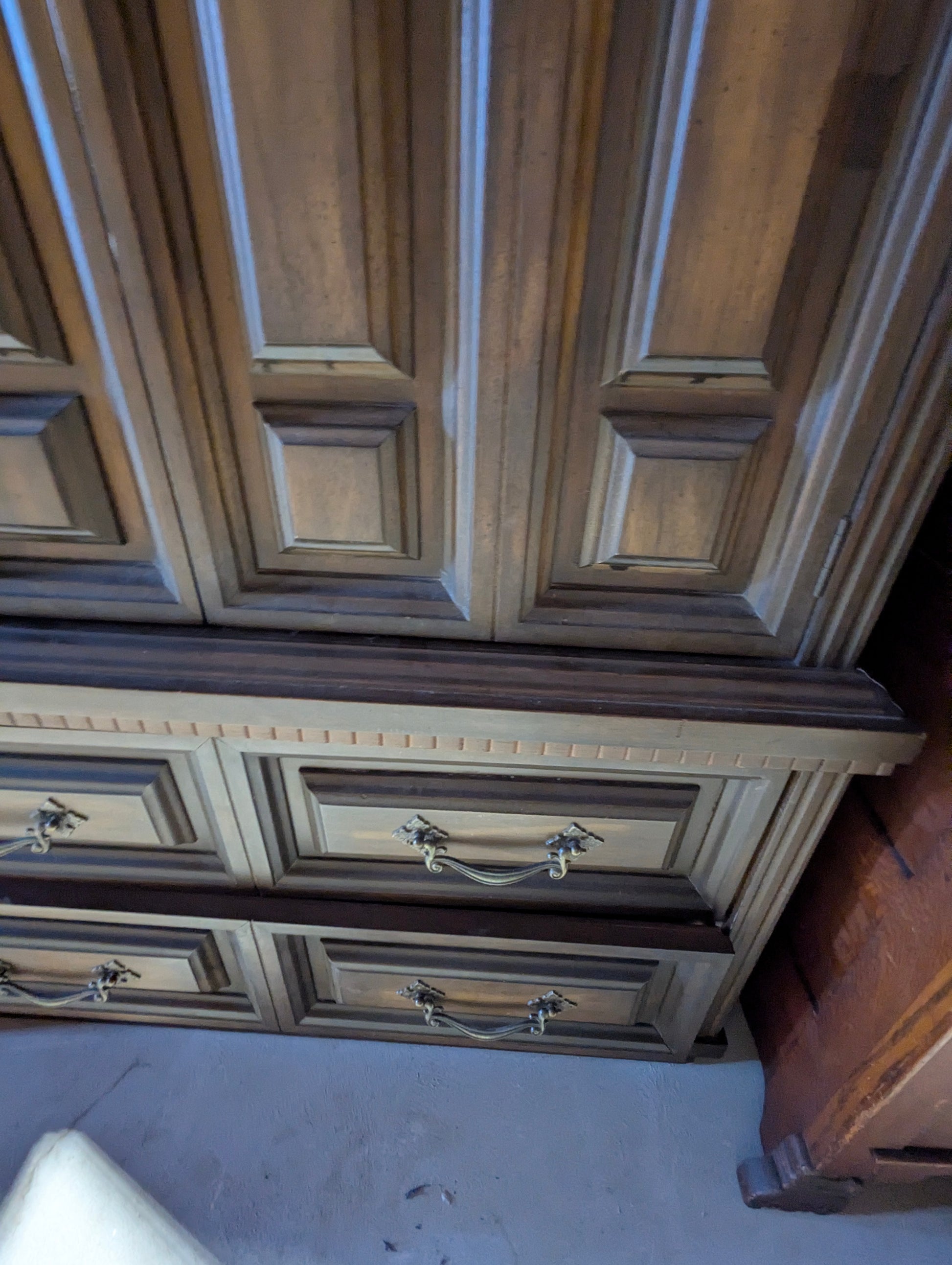 Vintage Mediterranean Style Cedar Lined Armoire - view 3