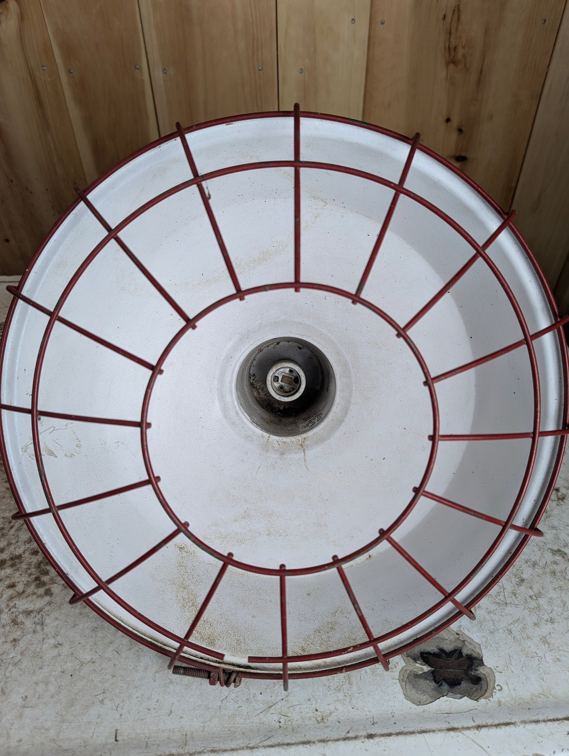 Vintage Metal 14” Light Shade with Cable, Socket & Cage Covering